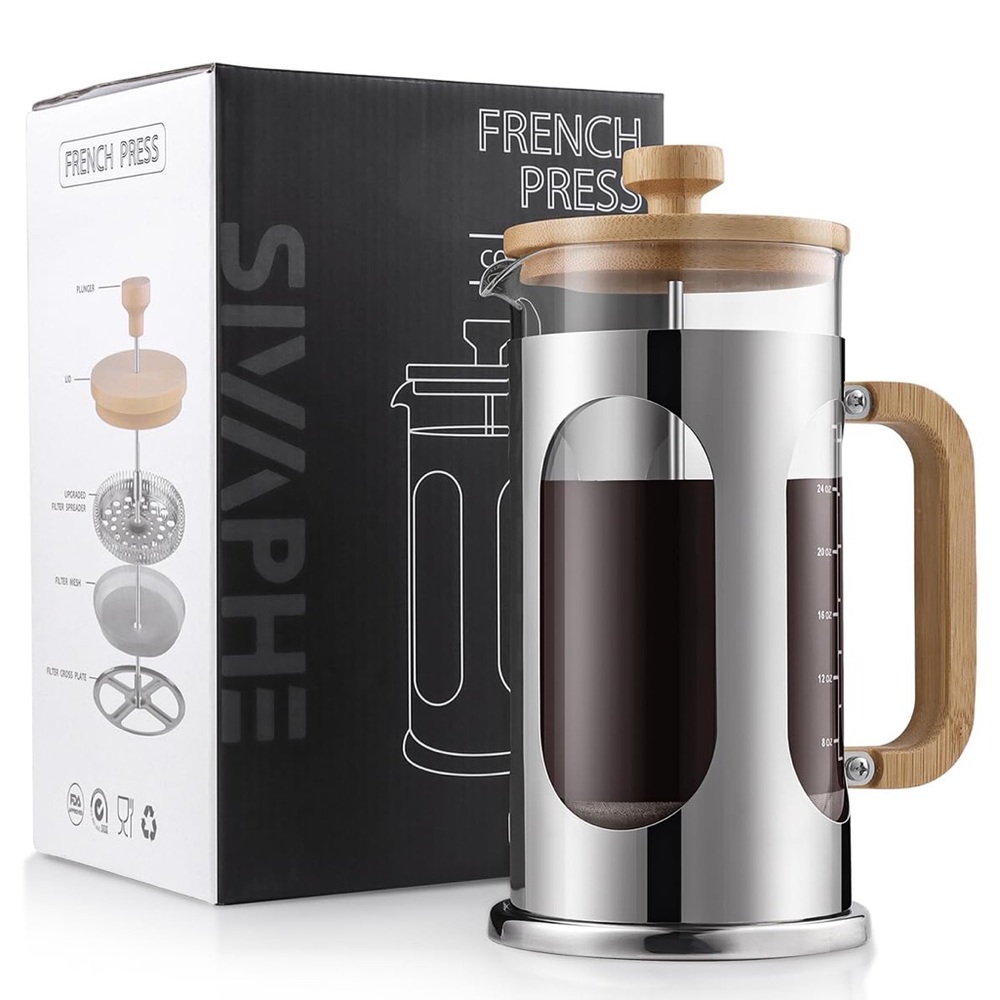 NEW Sivaphe No-Plastic French Press Coffee Maker 34 oz